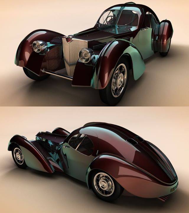 1938 Bugatti Type 57sc Atlantic render