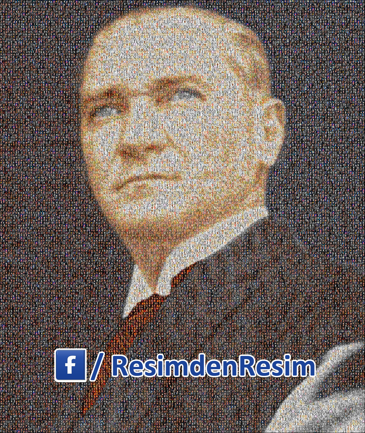 Binlerce Atatürk resminden oluşan bir başka Atatürk Resimden Resim çalışması