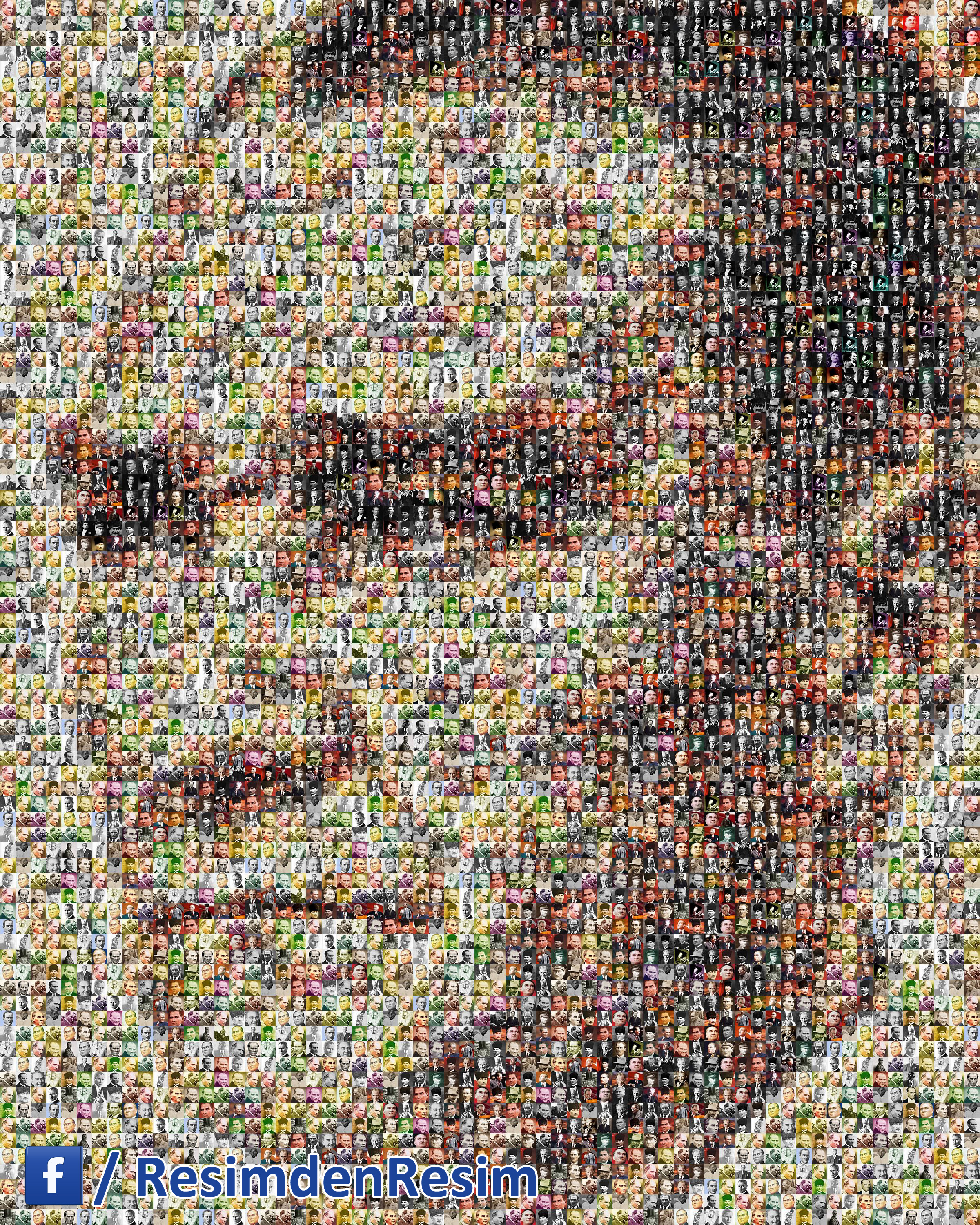 Binlerce Atatürk resminden oluşan Atatürk Resimden Resim çalışması